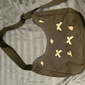 Black Shoulder Bag with Embellishments